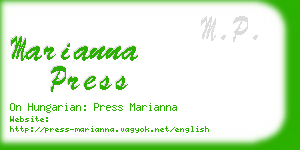 marianna press business card